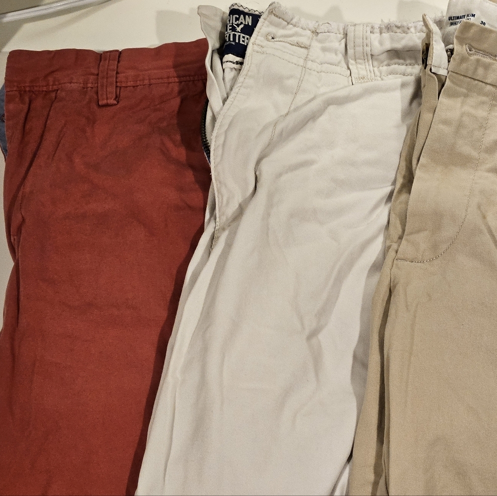 3x Vintage Flat Front Chino Shorts